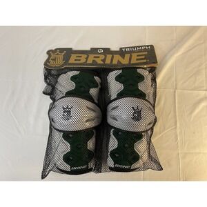 NEW OLD STOCK Brine Triumph 2 Dark Green / WHITE  Lacrosse Arm Guard Pad Medium